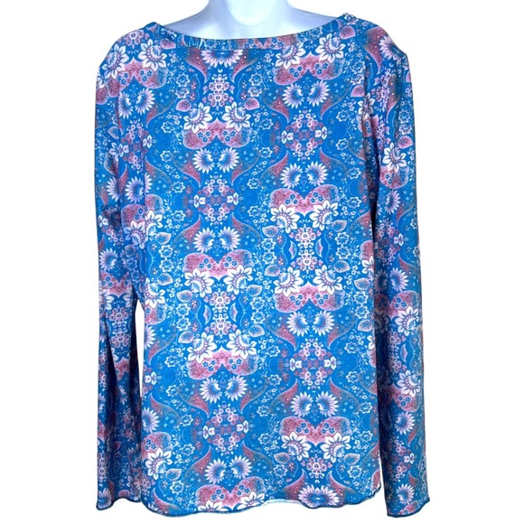 Sundance Womens Boho Floral Crochet Poetic Patchwork Tee Size L Cottage Fairy - Picture 6 of 9